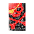 Skull Bone Crystal Bling Diamond Rhinestone Jewellery stickers for mobile phone cases covers - Red Yellow