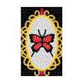Butterfly Crystal Bling Diamond Rhinestone Jewellery stickers for mobile phone cases covers - Red Yellow