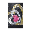 Heart Love Crystal Bling Diamond Rhinestone Jewellery stickers for mobile phone cases covers - Black