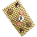 Flower 3D Crystal Bling Diamond Rhinestone Jewellery stickers for mobile phone cases covers - Gold