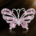 Bling 3D Butterfly Alloy Crystal Rhinestone DIY Phone Case Cover Deco Kit - Pink