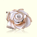 Bling 3D Camellia Flower Alloy Rhinestone Crystal DIY Phone Cover Case Deco Kit - White