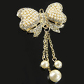 Bling Bowknot Pearl Alloy Crystal Rhinestone DIY Phone Case Cover Deco Den Kit - Gold