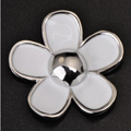 Bling Flower Alloy Metal Crystal DIY Phone Case Cover Deco Kit 17mm - White