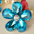 Bling Flower Alloy Rhinestone Crystal DIY Phone Case Cover Deco Kit 40mm - Blue