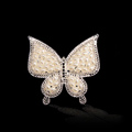 Bling Pearl Butterfly Alloy Crystal Rhinestone DIY Phone Case Cover Deco Kit - Beige