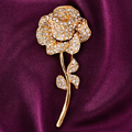 Bling Rose Flower Alloy Rhinestone Crystal DIY Phone Case Cover Deco Kit 60*27mm - Gold