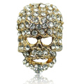 Bling Skull Alloy Rhinestone Crystal DIY Phone Case Cover Deco Kit 14*21mm - Gold