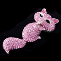 Luxury Bling Fox Alloy Crystal Rhinestone DIY Phone Case Cover Deco Kit - Pink