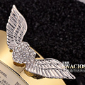 Bling Angel wing Alloy Rhinestone Crystal DIY Phone Case Cover Deco Kit 75*25mm - White