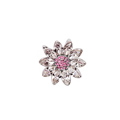 Bling Diamond Alloy Crystal Lotus Pendant DIY Phone Case Cover Deco Kit 22mm - Pink