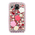 3D Flower Bling Crystal Case Rhinestone Cover for Samsung i9250 GALAXY Nexus Prime i515 - Pink