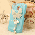 Butterfly Bling Crystal Case Rhinestone Cover for Samsung i9250 GALAXY Nexus Prime i515 - Blue