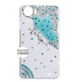 Butterfly Bling Crystal Case Rhinestone Cover shell for OPPO finder X907 - Blue
