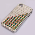 Claw chain Bling Crystal Case Rhinestone Cover shell for iPhone 4G 4S - Red Green