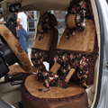 Bow Lace Universal Auto Car Seat Cover Set Short velvet 19pcs - Gray