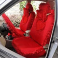 Heart Bud Lace Universal Auto Car Seat Covers 19pcs - Red